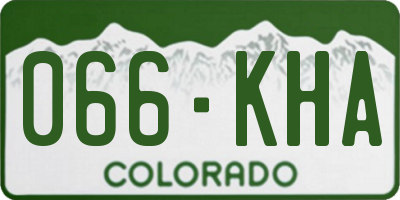 CO license plate 066KHA