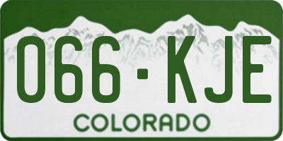 CO license plate 066KJE
