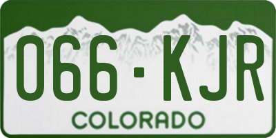 CO license plate 066KJR