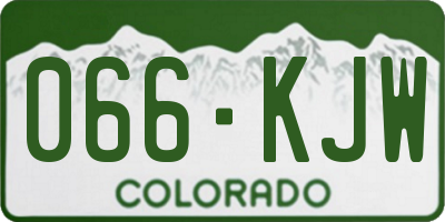 CO license plate 066KJW