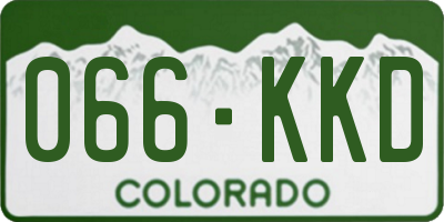 CO license plate 066KKD