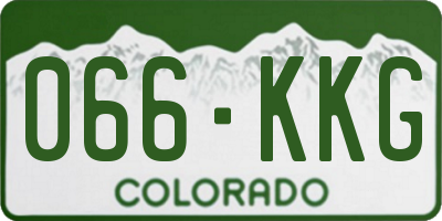 CO license plate 066KKG