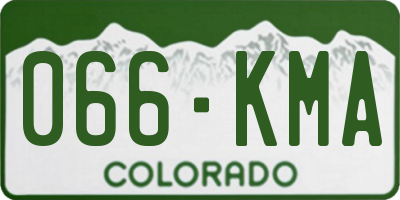 CO license plate 066KMA