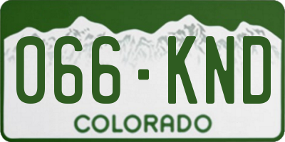 CO license plate 066KND