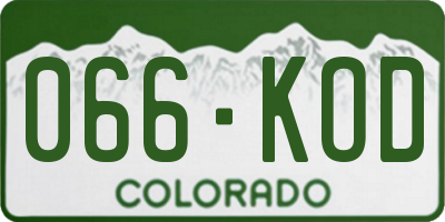 CO license plate 066KOD