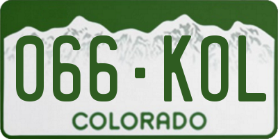 CO license plate 066KOL