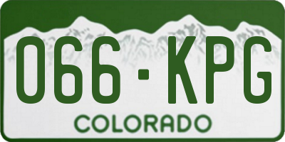 CO license plate 066KPG