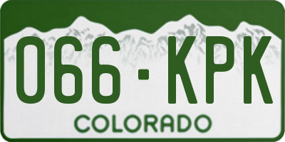 CO license plate 066KPK
