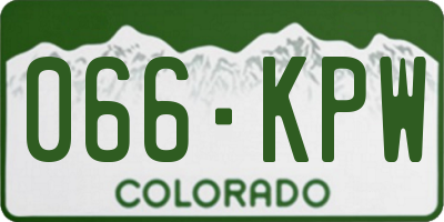 CO license plate 066KPW