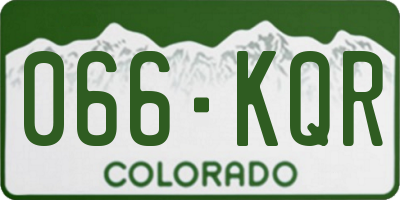 CO license plate 066KQR