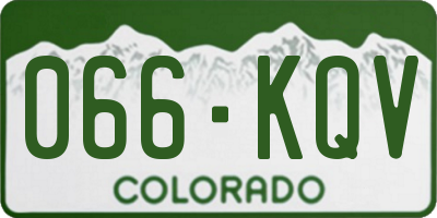 CO license plate 066KQV