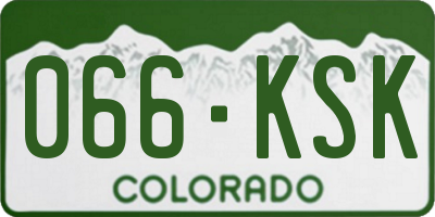 CO license plate 066KSK