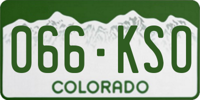 CO license plate 066KSO