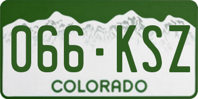 CO license plate 066KSZ