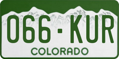 CO license plate 066KUR