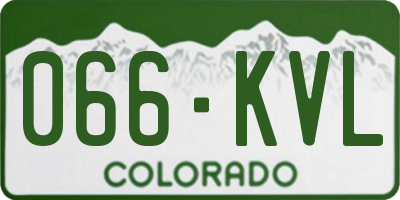 CO license plate 066KVL