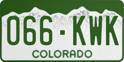 CO license plate 066KWK