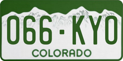 CO license plate 066KYO