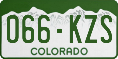 CO license plate 066KZS