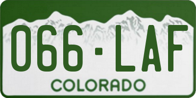 CO license plate 066LAF