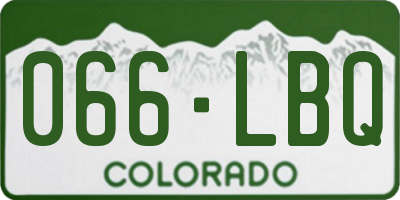 CO license plate 066LBQ