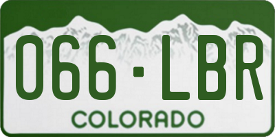 CO license plate 066LBR