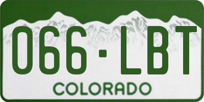 CO license plate 066LBT