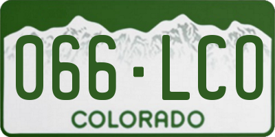 CO license plate 066LCO