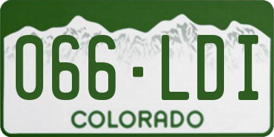 CO license plate 066LDI