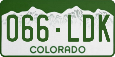 CO license plate 066LDK