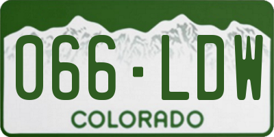 CO license plate 066LDW