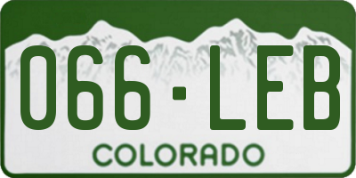 CO license plate 066LEB