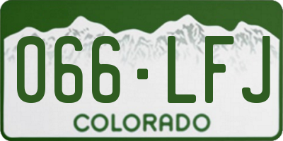 CO license plate 066LFJ
