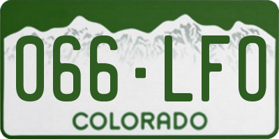 CO license plate 066LFO