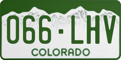 CO license plate 066LHV