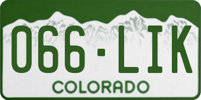 CO license plate 066LIK