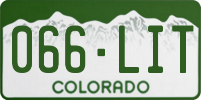 CO license plate 066LIT