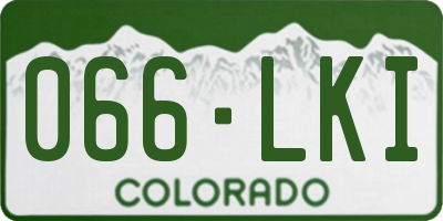 CO license plate 066LKI