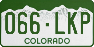 CO license plate 066LKP