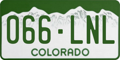 CO license plate 066LNL