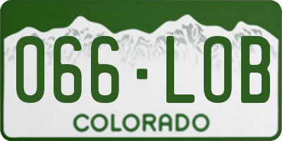CO license plate 066LOB