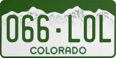 CO license plate 066LOL