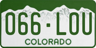 CO license plate 066LOU