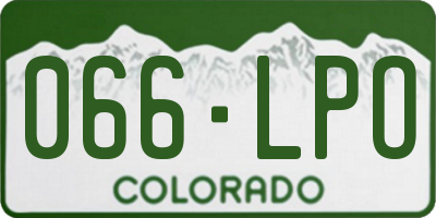 CO license plate 066LPO