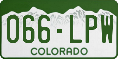 CO license plate 066LPW