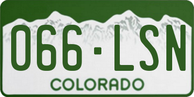 CO license plate 066LSN