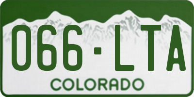 CO license plate 066LTA
