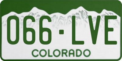CO license plate 066LVE