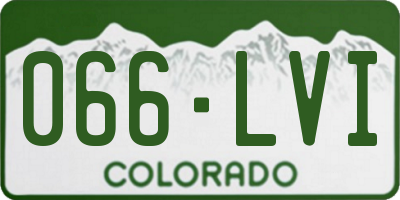 CO license plate 066LVI