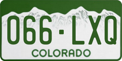 CO license plate 066LXQ